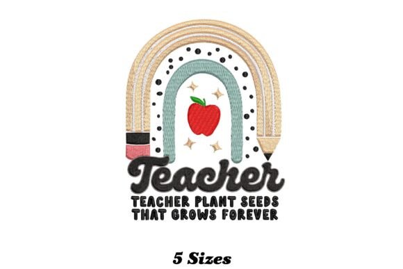 Rainbow Apple Teacher: A Seasonal Embroidery Gem