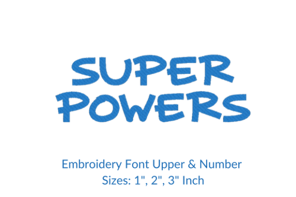 Review: Super Powers Font Embroidery Design for Custom Apparel